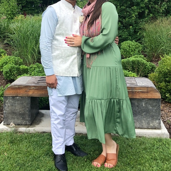 Sage Green Long Sleeve Midi/Maxi Dress - Suzy Shier - Picture 4 of 4